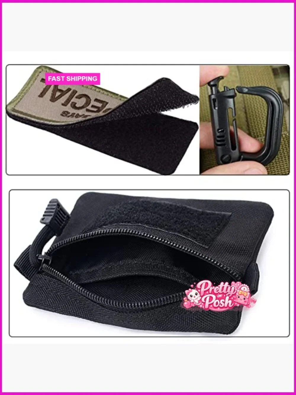Tactical Keychain Pouch Nylon EDC Pocket Organizer Belt Gear